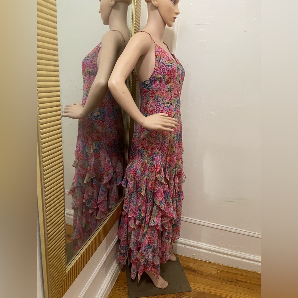 12th Tribe Pink Floral Ruffle Maxi Dress - Picture 13 of 16